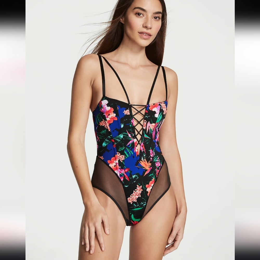 Victoria's Secret lace-up corset teddy